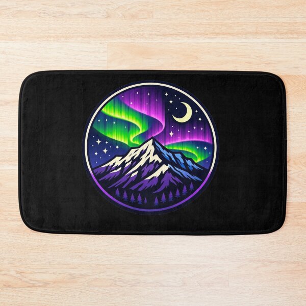 Item preview, Neon Aurora Mountain Silhouette Sticker designed and sold by Timeless Junction.