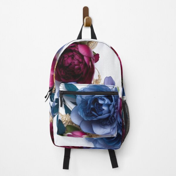 Item preview, Blue & Burgundy Floral Wreath | Elegant Peony Circle Botanical Design designed and sold by GalleryPeak.