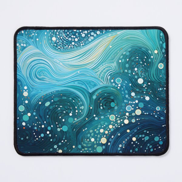 Item preview, Aboriginal Inspired Dot Art - With Teal Blue Waves designed and sold by GrinGalore.