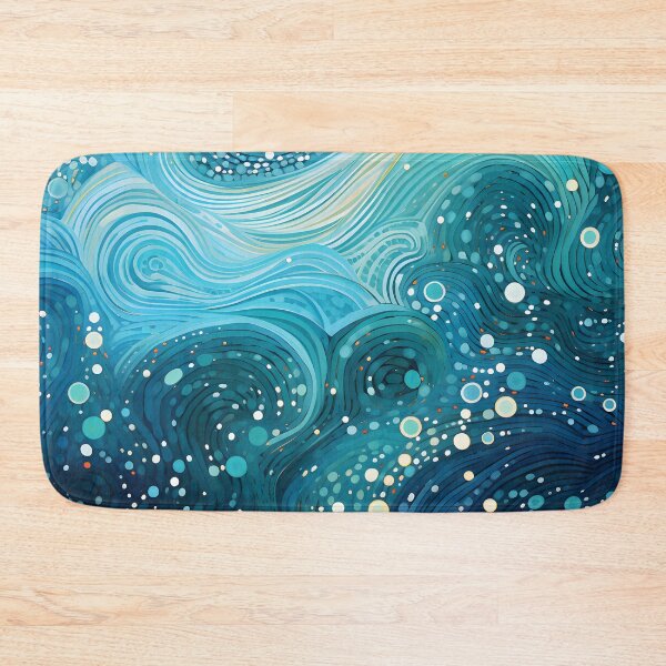 Item preview, Aboriginal Inspired Dot Art - With Teal Blue Waves designed and sold by GrinGalore.