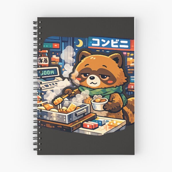 Item preview, Sleepy Tanuki Buying Oden at Japanese Convenience Store Sticker | Kawaii Japan Meme Aesthetic designed and sold by kawaii animal store (in Japan).