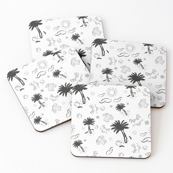 Item preview, Retro Summer Beach Pattern Black and White designed and sold by altastudio.