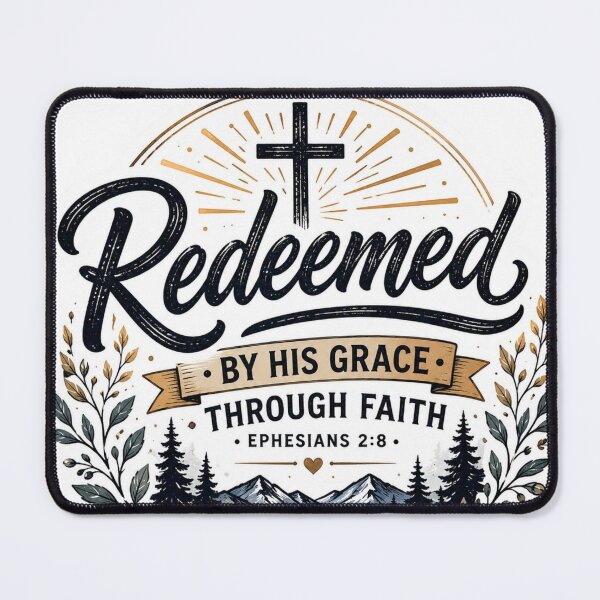 Item preview, Redeemed By His Grace Christian Faith Sticker designed and sold by Omanut Studio — By Ashwin..