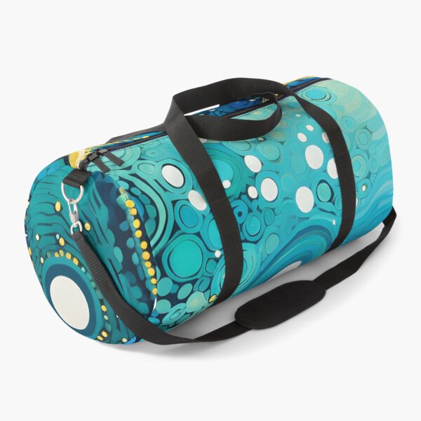 Item preview, Aboriginal Inspired Dot Art - Deep Ocean Blue Teal Bubbles designed and sold by GrinGalore.