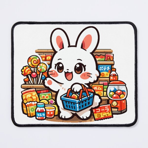 Item preview, Kawaii Bunny at Japanese Dagashi Shop Sticker | Retro Candy Store Rabbit Anime Design designed and sold by kawaii animal store (in Japan).