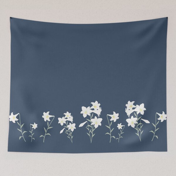 Item preview, Midnight Garden White Lily Elegant Border Floral Art designed and sold by MOONLIT MIRAGE.