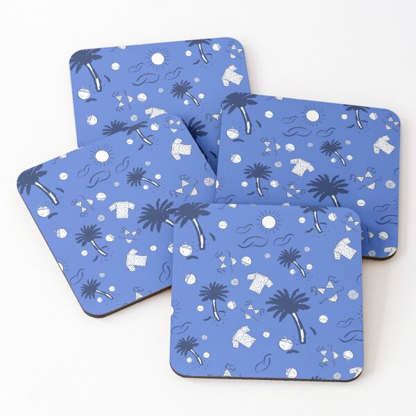 Item preview, Retro Summer Beach Pattern Blue Background  designed and sold by altastudio.