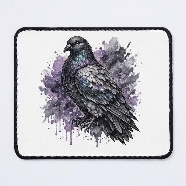 Item preview, Mystical Fantasy Pigeon Tattoo Art | Watercolor Gothic Bird Illustration designed and sold by MolinezjArt.