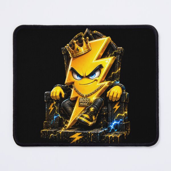 Item preview, Boss Mode Lightning Bolt | 3D Gamer Boss Electric Mascot Sticker designed and sold by Timeless Junction.
