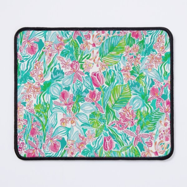 Item preview, Copy of Tropical Floral Watercolor Pattern | Preppy Summer Botanical Print |  Pink Teal Green Maximalist Design designed and sold by Desolaa_Arts.