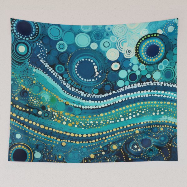 Item preview, Aboriginal Inspired Dot Art - Ocean Waves and Bubbles designed and sold by GrinGalore.