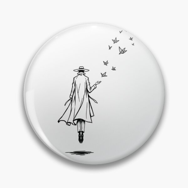 Item preview, Minimalist Levitating Man with Origami Birds Art by Vintry off. designed and sold by VintryOff.