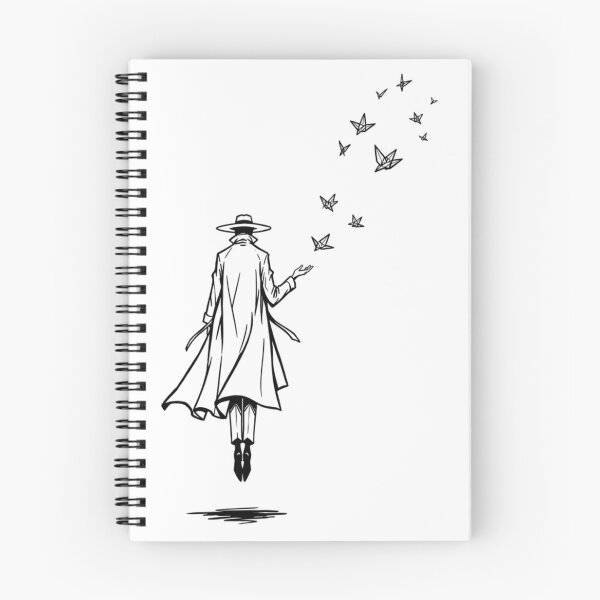 Item preview, Minimalist Levitating Man with Origami Birds Art by Vintry off. designed and sold by VintryOff.