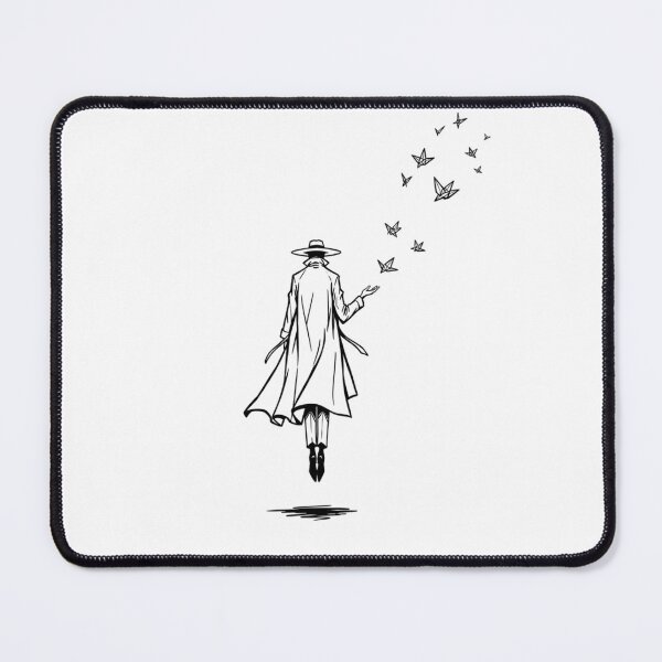 Item preview, Minimalist Levitating Man with Origami Birds Art by Vintry off. designed and sold by VintryOff.