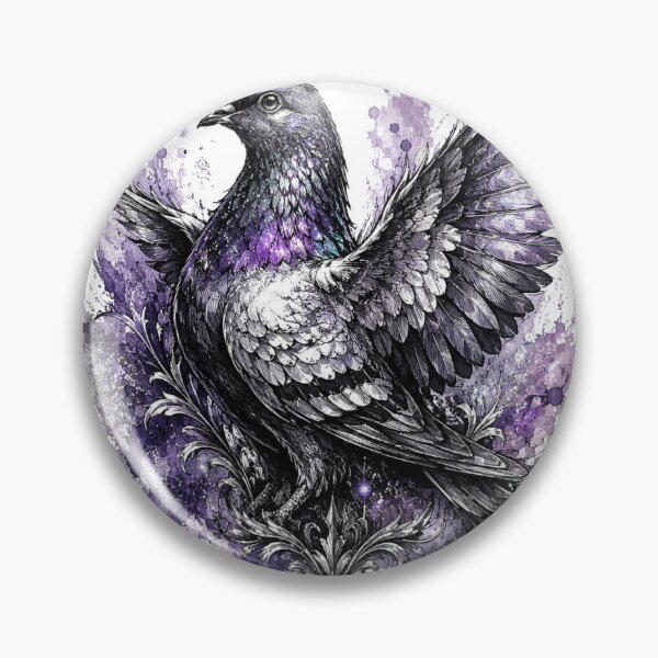 Item preview, Mystical Fantasy Pigeon Tattoo Art | Watercolor Gothic Bird Illustration designed and sold by MolinezjArt.