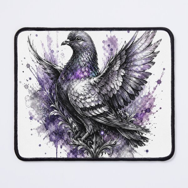 Item preview, Mystical Fantasy Pigeon Tattoo Art | Watercolor Gothic Bird Illustration designed and sold by MolinezjArt.