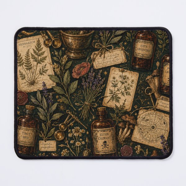 Item preview, Option 2: Antique Witch's Cabinet: Vintage Poison Bottles, Herbs & Alchemical Art designed and sold by OpenDreamArts.