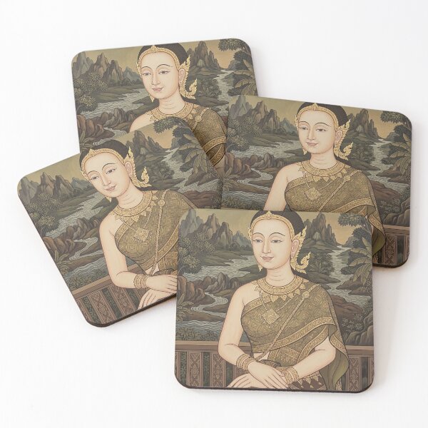 Item preview, Thai Mona Lisa - Traditional Asian Art Reimagined designed and sold by SIAM MERMAID.