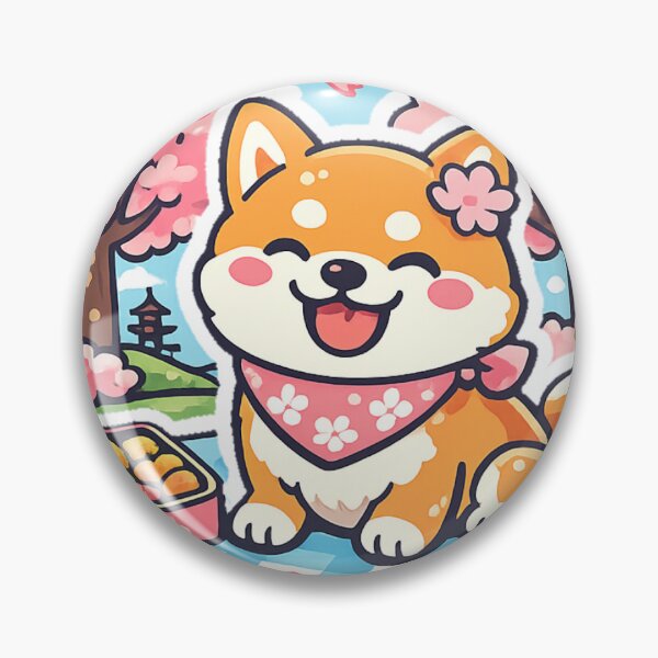 Item preview, Kawaii Shiba Inu Hanami Picnic Sticker – Cute Sakura Dog Japan Aesthetic designed and sold by kawaii animal store (in Japan).