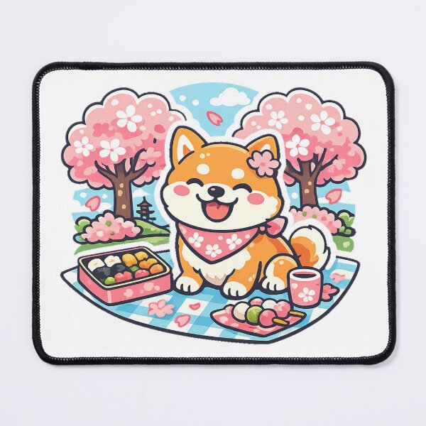 Item preview, Kawaii Shiba Inu Hanami Picnic Sticker – Cute Sakura Dog Japan Aesthetic designed and sold by kawaii animal store (in Japan).
