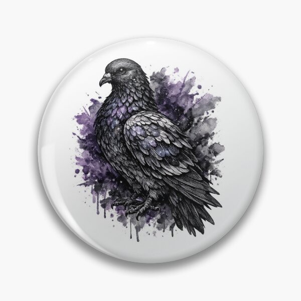 Item preview, Mystical Fantasy Pigeon Tattoo Art | Watercolor Gothic Bird Illustration designed and sold by MolinezjArt.