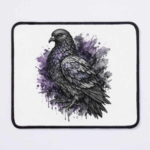 Item preview, Mystical Fantasy Pigeon Tattoo Art | Watercolor Gothic Bird Illustration designed and sold by MolinezjArt.