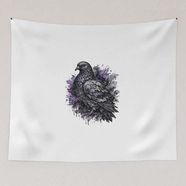 Item preview, Mystical Fantasy Pigeon Tattoo Art | Watercolor Gothic Bird Illustration designed and sold by MolinezjArt.