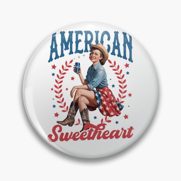 Item preview, American Sweetheart Retro Patriotic Country Girl gift designed and sold by CleanDecor.
