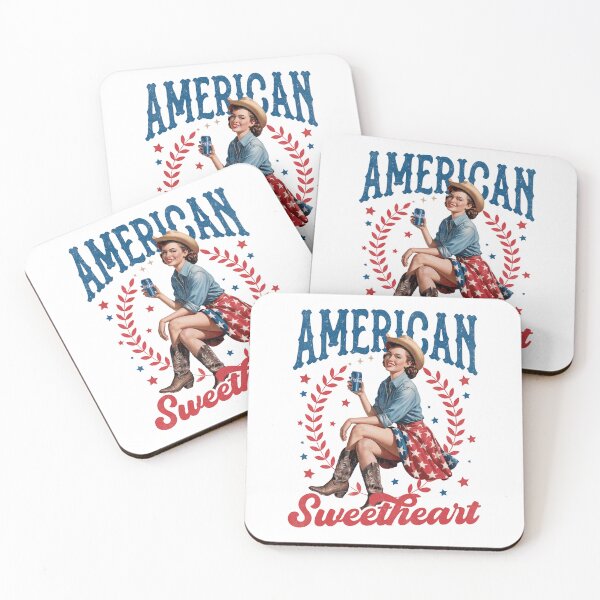 Item preview, American Sweetheart Retro Patriotic Country Girl gift designed and sold by CleanDecor.