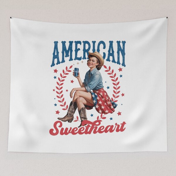 Item preview, American Sweetheart Retro Patriotic Country Girl gift designed and sold by CleanDecor.