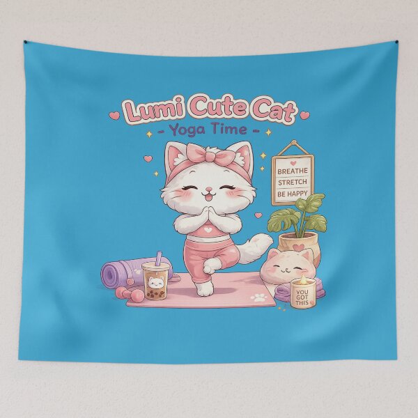 Item preview, Lumi Cute Cat – Morning Stretch – Yoga Time designed and sold by Mochi Studio.