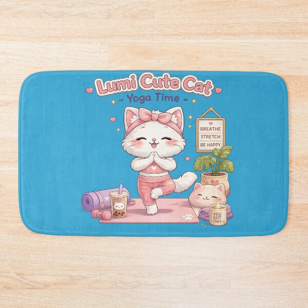 Item preview, Lumi Cute Cat – Morning Stretch – Yoga Time designed and sold by Mochi Studio.