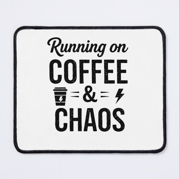 Item preview, Running on Coffee & Chaos – Funny Coffee Lover Minimalist Typography Design designed and sold by Aniahck.