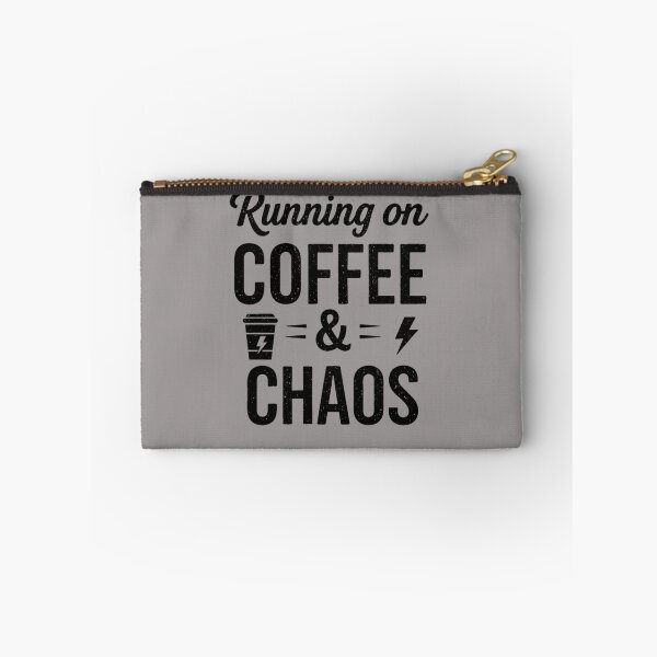 Item preview, Running on Coffee & Chaos – Funny Coffee Lover Minimalist Typography Design designed and sold by Aniahck.