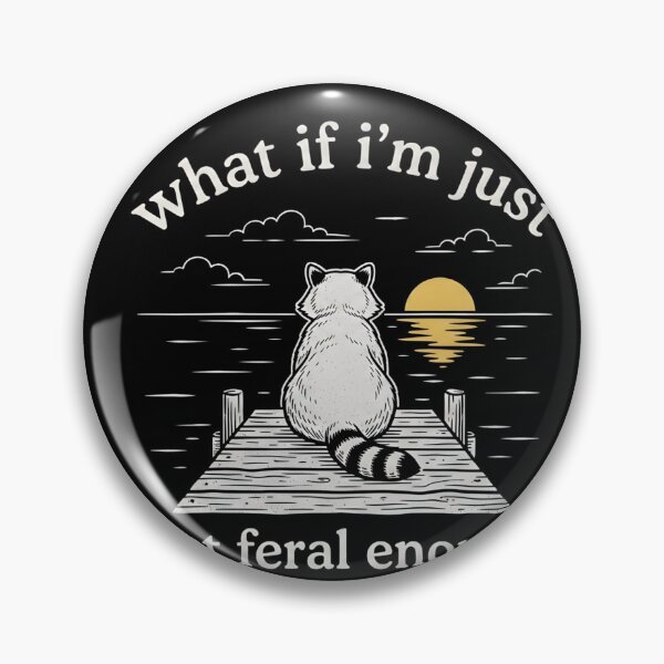 Item preview, Funny Raccoon Sunset Quote Feral Lifestyle Humor Introvert Nature Lover Wilderness Meme Vintage Animal Art designed and sold by designstoriesMK.