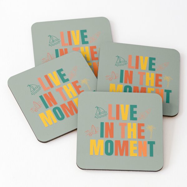 Item preview, Live In The Moment Retro Typography | Positive Mindset Inspirational Design designed and sold by LUMA HOUSE.