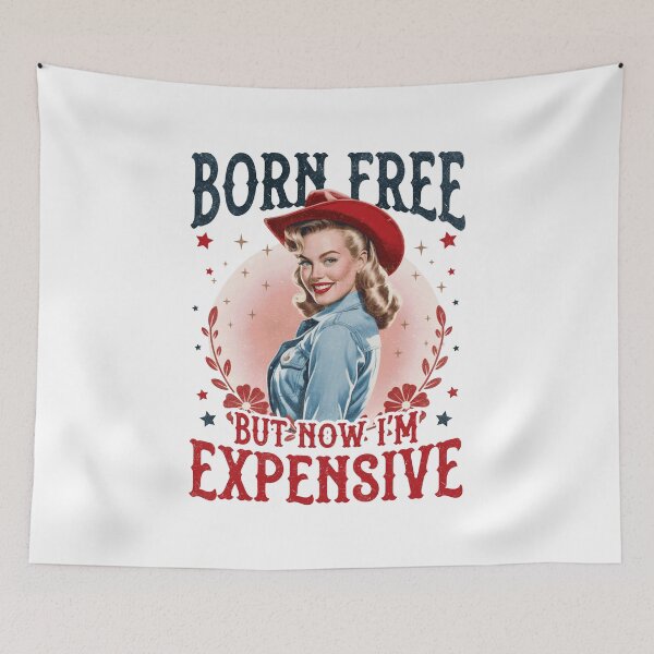 Item preview, Born Free now Expensive Retro Patriotic USA Design designed and sold by CleanDecor.