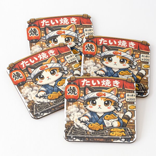 Item preview, Kawaii Taiyaki Shop Cat Sticker | Cute Japanese Street Food Anime Aesthetic designed and sold by kawaii animal store (in Japan).