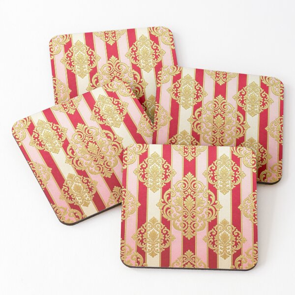 Item preview, Red, Pink & Cream Ombre Striped Gold Baroque designed and sold by DesignsByPrnces.
