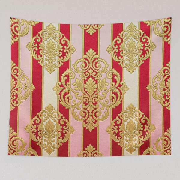 Item preview, Red, Pink & Cream Ombre Striped Gold Baroque designed and sold by DesignsByPrnces.