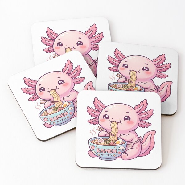 Item preview, Cute Axolotl Ramen Kawaii Food Sticker designed and sold by D3monic.