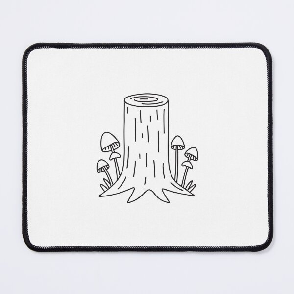 Item preview, A tree trunk with mushrooms growing at the base designed and sold by rasagamastore.
