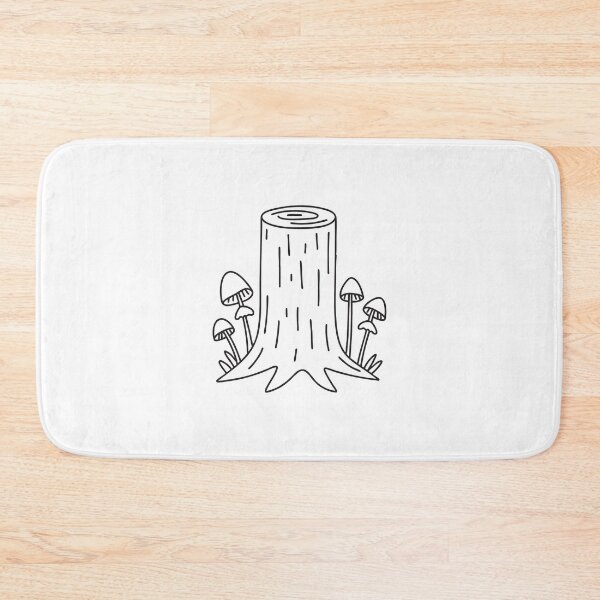 Item preview, A tree trunk with mushrooms growing at the base designed and sold by rasagamastore.