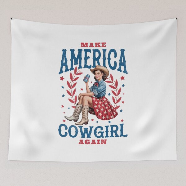Item preview, Make America Cowgirl Again Retro Western USA Design designed and sold by CleanDecor.