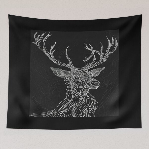 Item preview, Flowing Lines Stag Silhouette Artwork  designed and sold by NivyasArtistry.