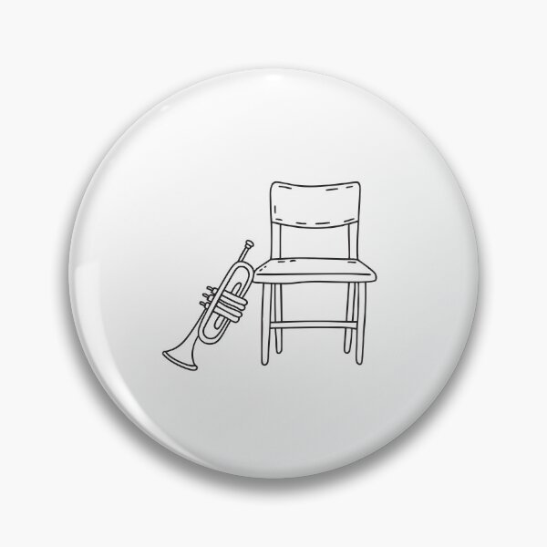 Item preview, Trumpet Leaning Against Band Chair designed and sold by rasagamastore.