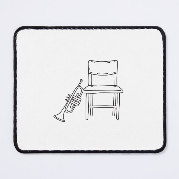 Item preview, Trumpet Leaning Against Band Chair designed and sold by rasagamastore.