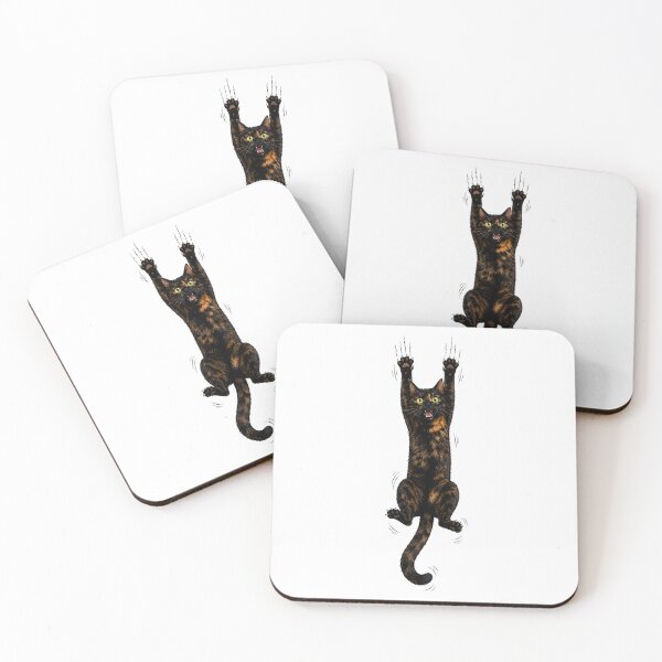 Item preview, Tortoiseshell Cat Clinging — Funny Tortie Cat Gift for Cat Lovers designed and sold by Martin's_Design.