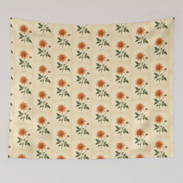 Item preview, Vintage Wild Dahlia Botanical Illustration designed and sold by NuvoraNest.