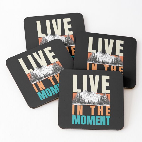 Item preview, Live In The Moment Retro Typography | Positive Mindset Inspirational Design designed and sold by LUMA HOUSE.